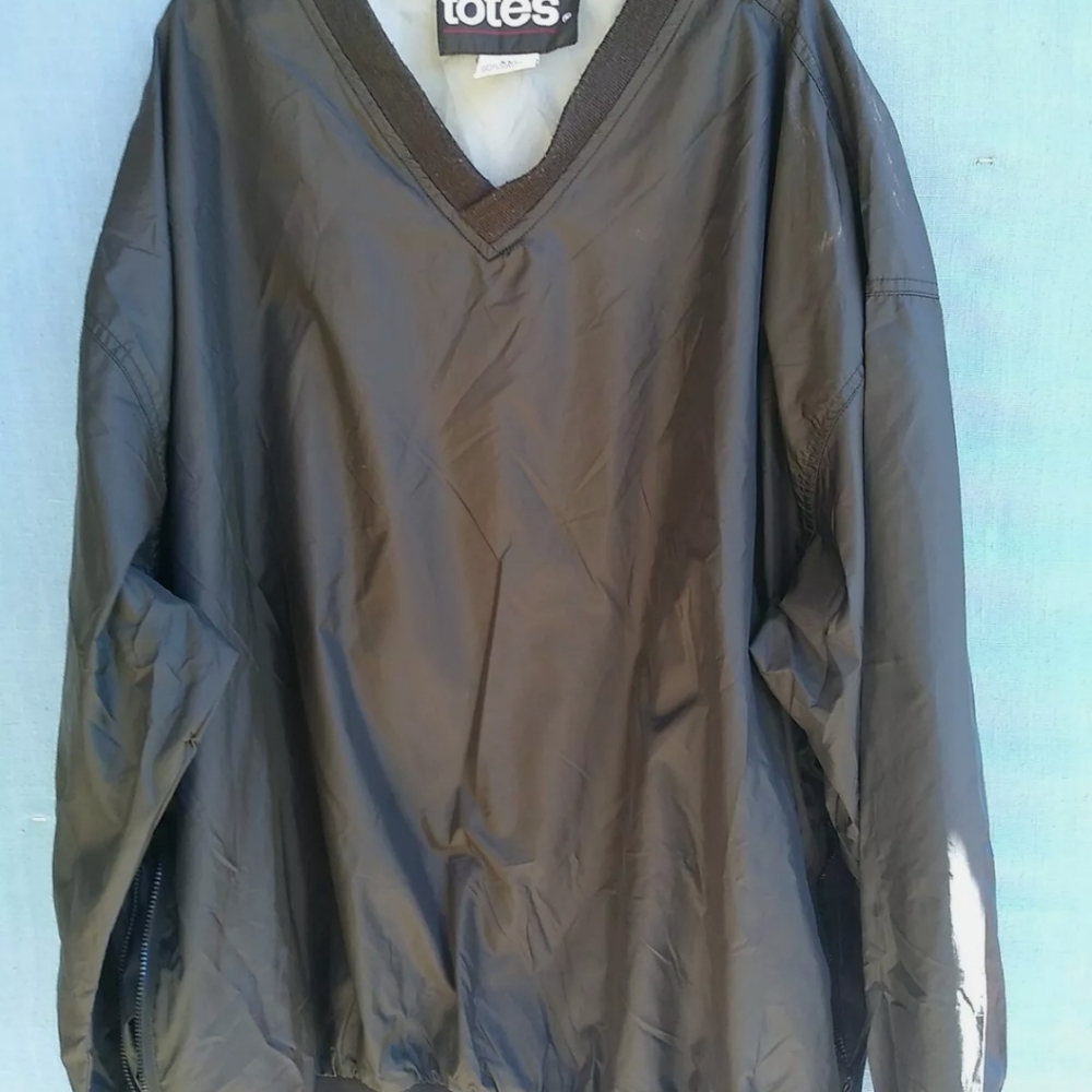 totes Men's Size XXL Black Rain Gear Water Repellant Pullover F1